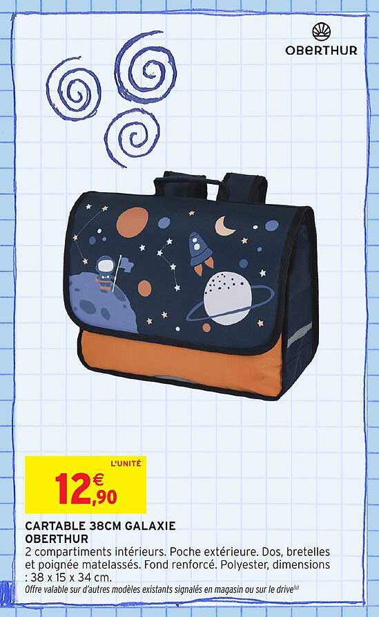 CARTABLE 38CM GALAXIE OBERTHUR