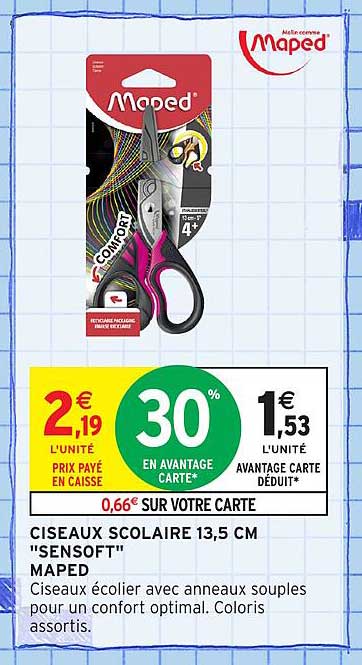 Ciseaux scolaire 13,5 cm 'Sensoft' Maped