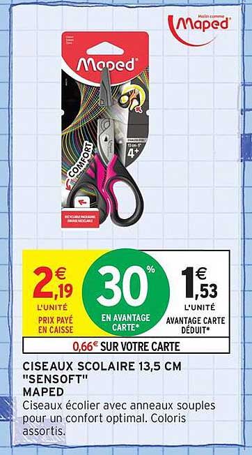 CISEAUX SCOLAIRE 13,5 CM "SENSOFT" MAPED