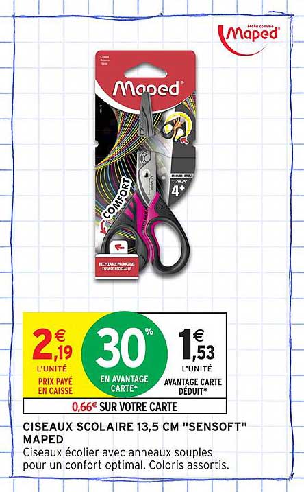 Ciseaux scolaires 13,5 cm "Sensoft" MAPED