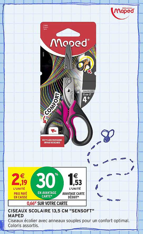 Ciseaux scolaires 13,5 cm "Sensoft" Maped