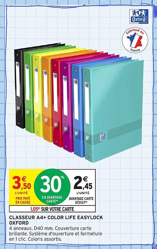 CLASSEUR A4+ COLOR LIFE EASYLOCK OXFORD