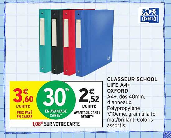 CLASSEUR SCHOOL LIFE A4+ OXFORD