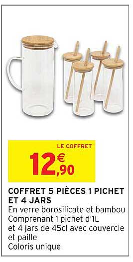 COFFRET 5 PIÈCES 1 PIChet ET 4 JARS