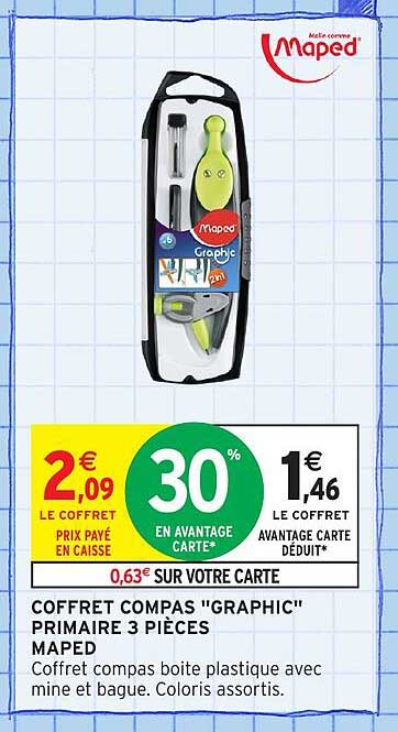 Coffret compas "Graphic" primaire 3 pièces Maped