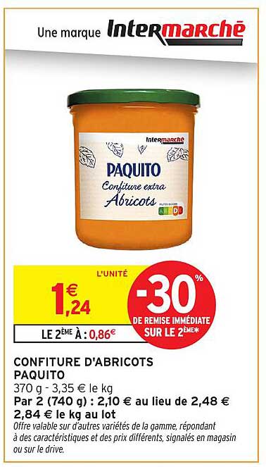 CONFITURE D'ABRICOTS PAQUITO