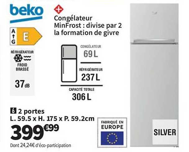 Congélateur MinFrost : divise par 2 la formation de givre