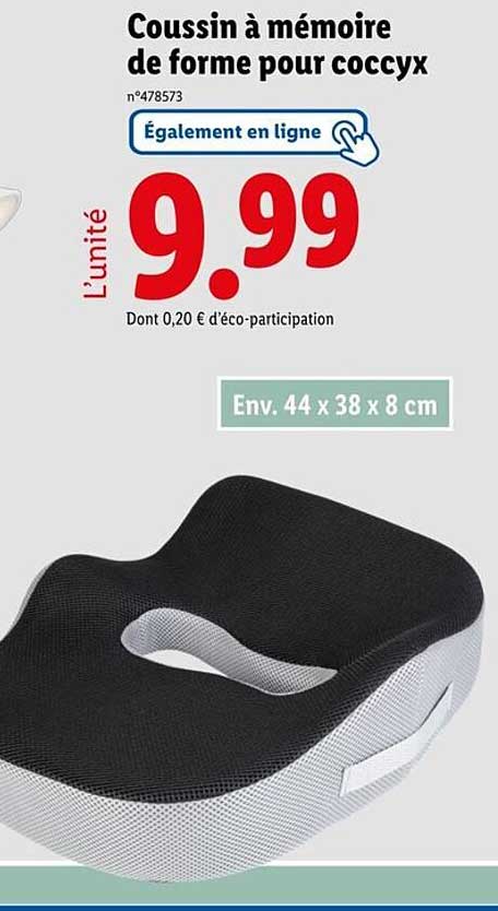 Coussin à mémoire de forme pour coccyx