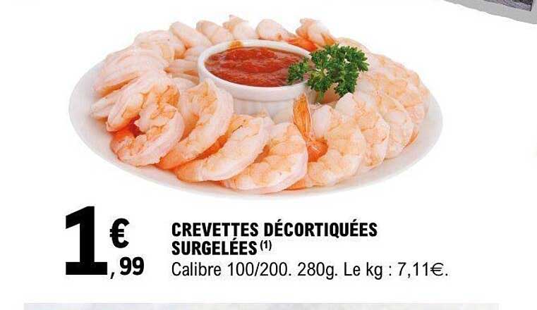 CREVETTES DÉCORTIQUÉES SURGELÉES
