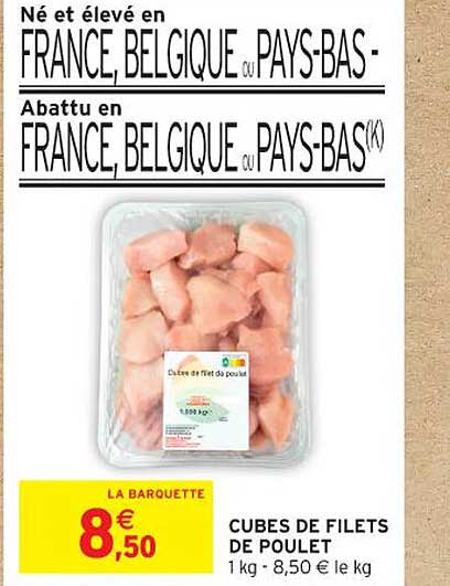 CUBES DE FILETS DE POULET