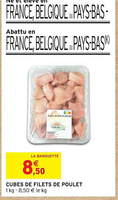 CUBES DE FILETS DE POULET