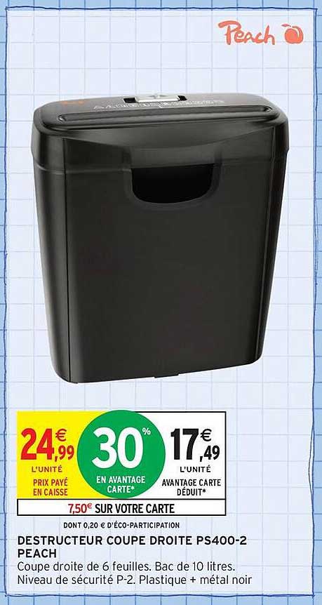 DESTRUCTEUR COUPE DROITE PS400-2 PEACH
