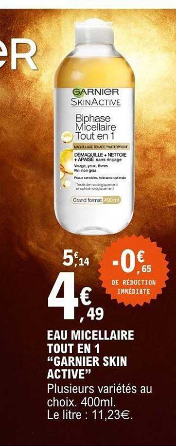 EAU MICELLAIRE TOUT EN 1 "GARNIER SKIN ACTIVE"