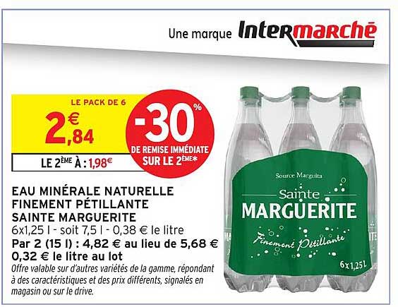 EAU MINÉRALE NATURELLE FINEMENT PÉTILLANTE SAINTE MARGUERITE