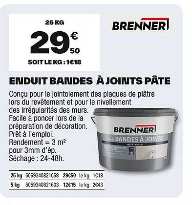 ENDUIT BANDES À JOINTS P ÂTE