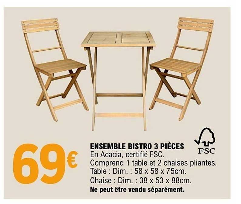 ENSEMBLE BISTRO 3 PIÈCES