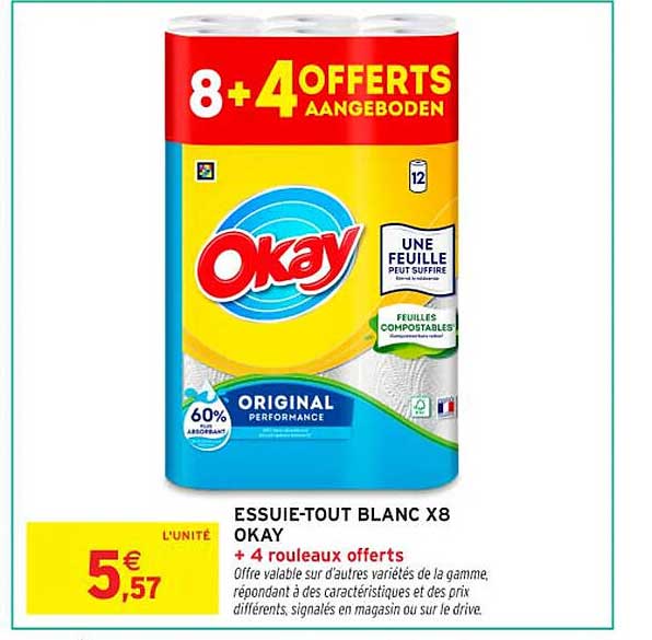 ESSUIE-TOUT BLANC X8 OKAY + 4 rouleaux offerts