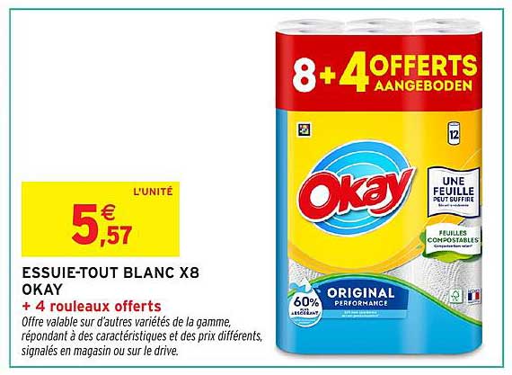 ESSUIE-TOUT BLANC X8 OKAY + 4 rouleaux offerts