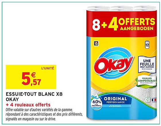 ESSUIE-TOUT BLANC X8 OKAY + 4 ROULEAUX OFFERTS