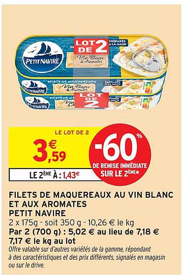 FILETS DE MAQUEREAUX AU VIN BLANC ET AUX AROMATES