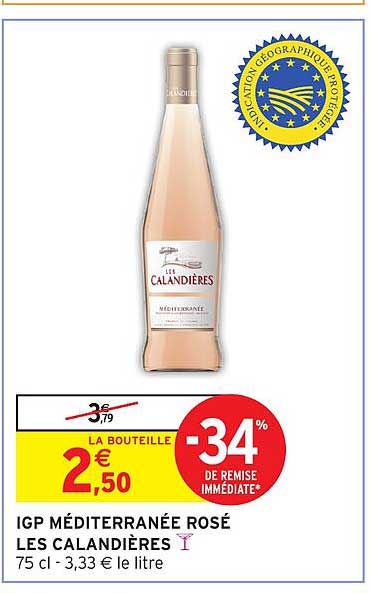 IGP MÉDITERRANÉE ROSÉ LES CALANDIÈRES