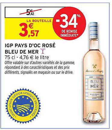 IGP PAYS D'OC ROSÉ BLEU DE MER