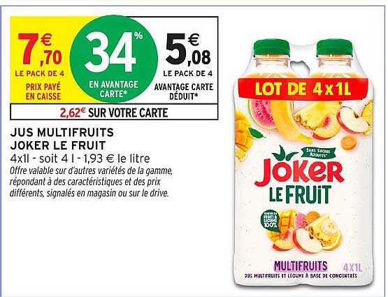 JUS MULTIFRUITS JOKER LE FRUIT