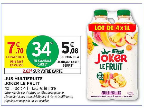 JUS MULTIFRUITS JOKER LE FRUIT