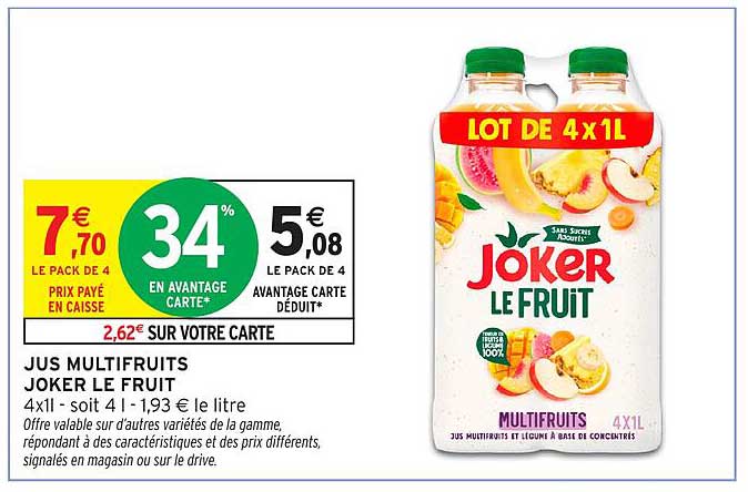 JUS MULTIFRUITS JOKER LE FRUIT