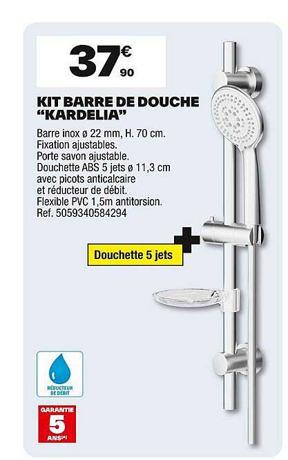 KIT BARRE DE DOUCHE "KARDALIA"