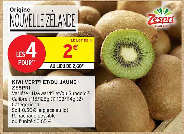 KIWI VERT ET/OU JAUNE ZESPRI