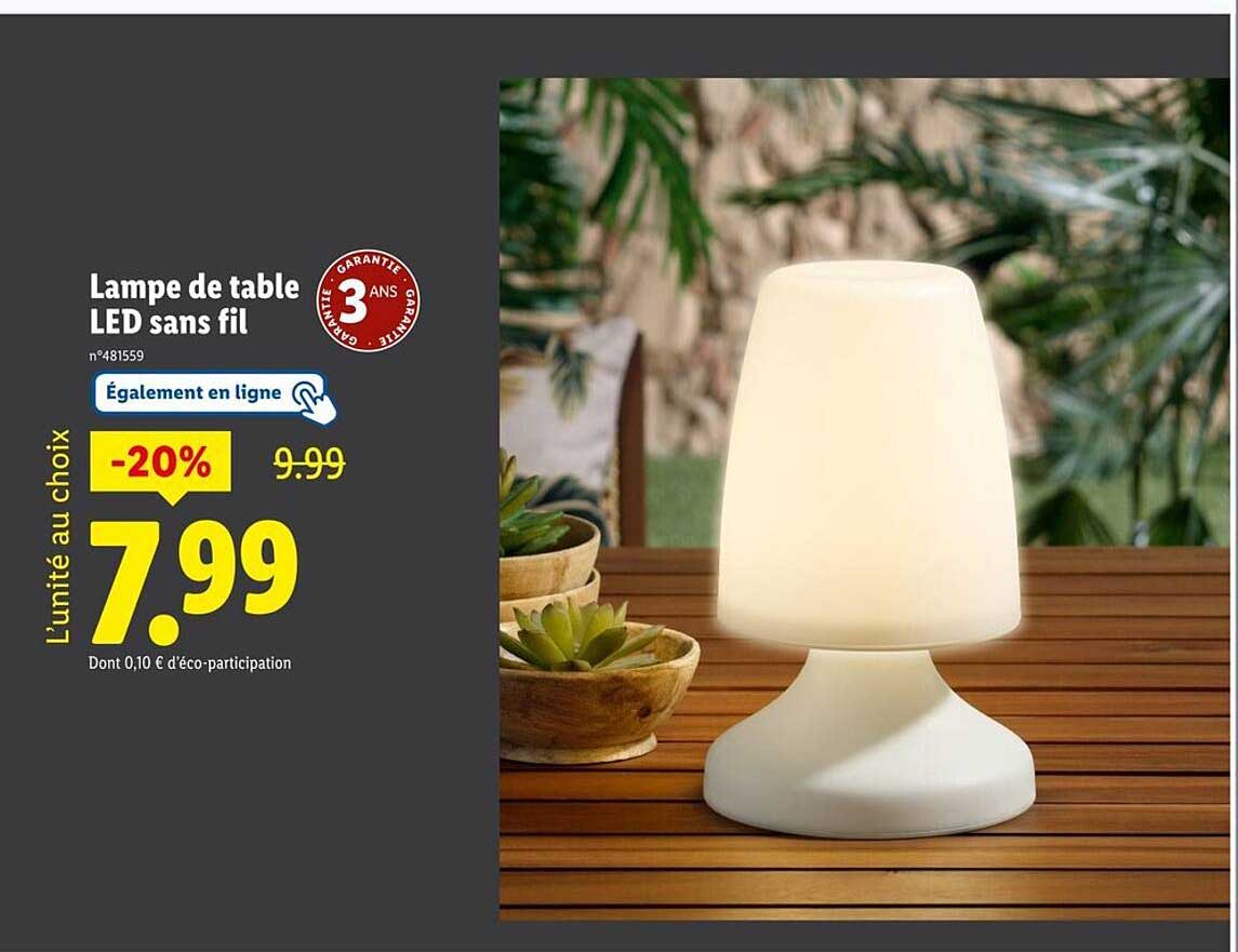 Lampe de table LED sans fil n°481559