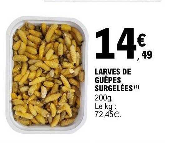 LARVES DE GUÊPES SURGELÉES