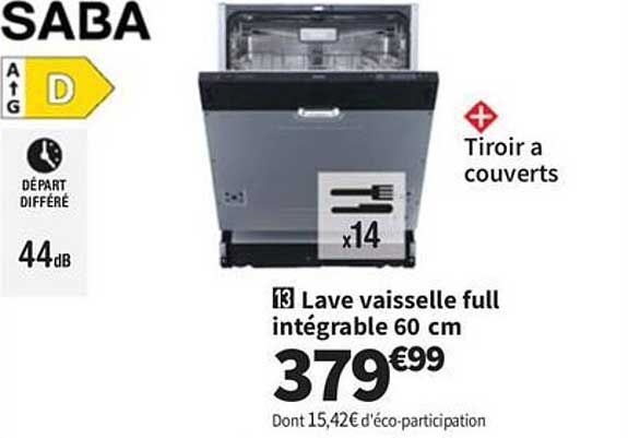 Lave vaisselle full intégrable 60 cm