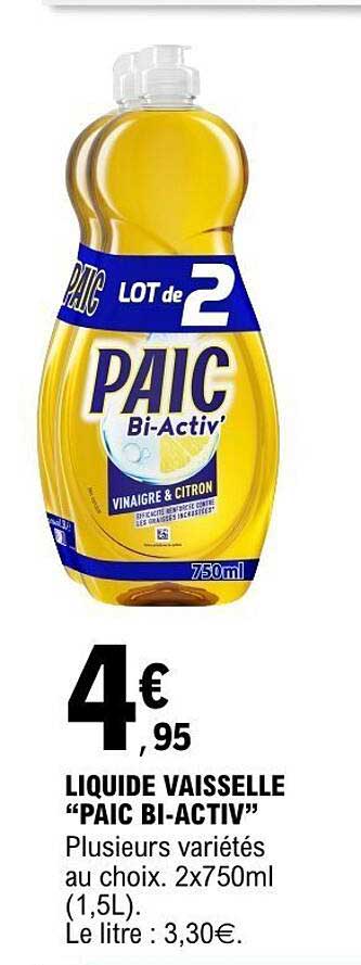 LIQUIDE VAISSELLE "PAIC BI-ACTIV"