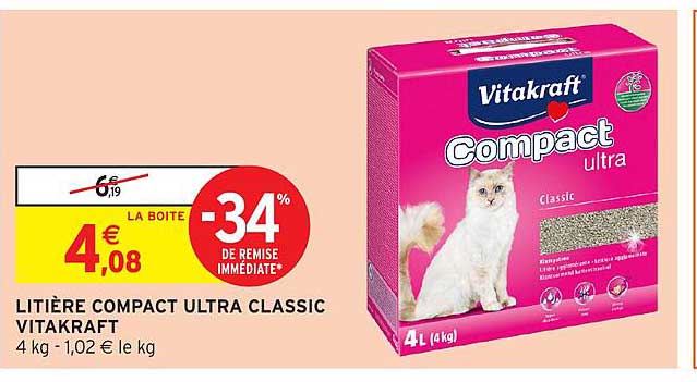 LITIÈRE COMPACT ULTRA CLASSIC VITAKRAFT