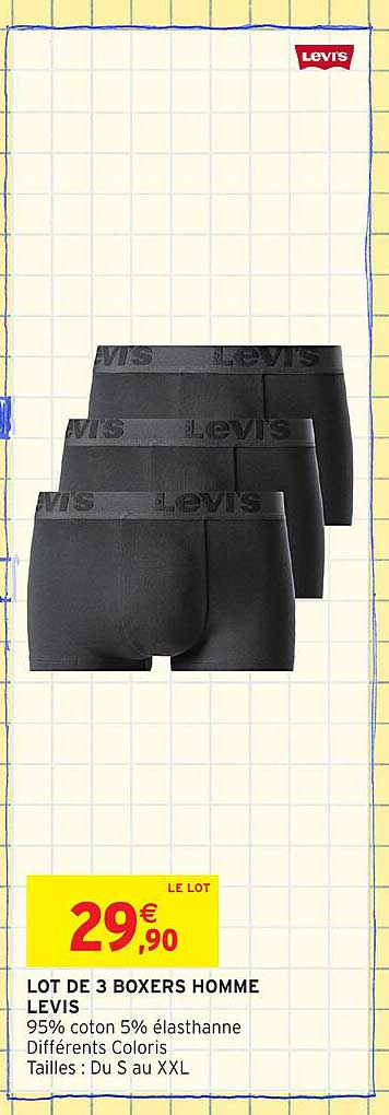 LOT DE 3 BOXERS HOMME LEVIS