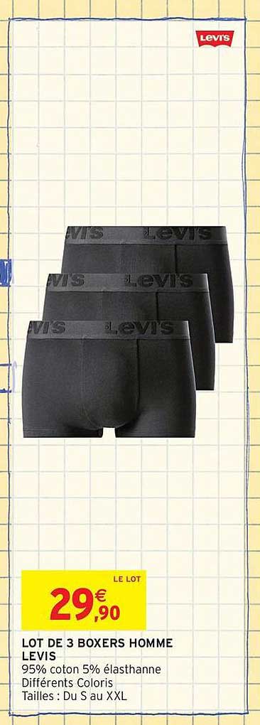 LOT DE 3 BOXERS HOMME LEVIS