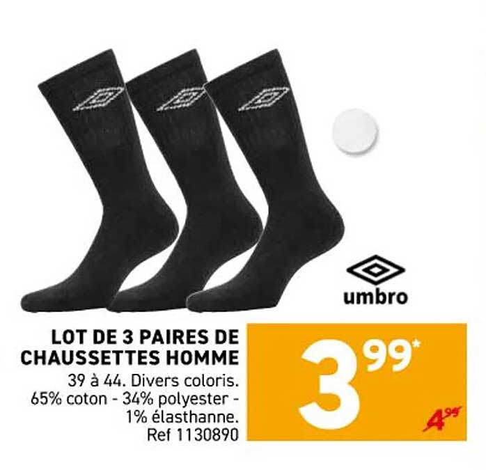 LOT DE 3 PAIRES DE CHAUSSETTES HOMME