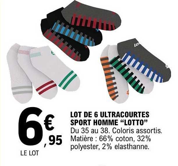 LOT DE 6 ULTRACOURTES SPORT HOMME “LOTTO”
