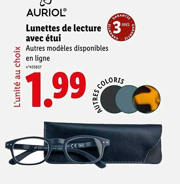 Lunettes de lecture avec étui