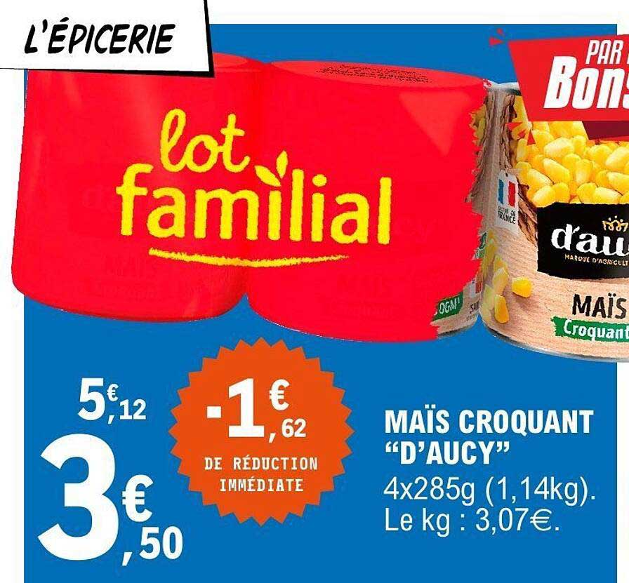 MAÏS CROQUANT "D'AUCY" 4x285g (1,14kg)