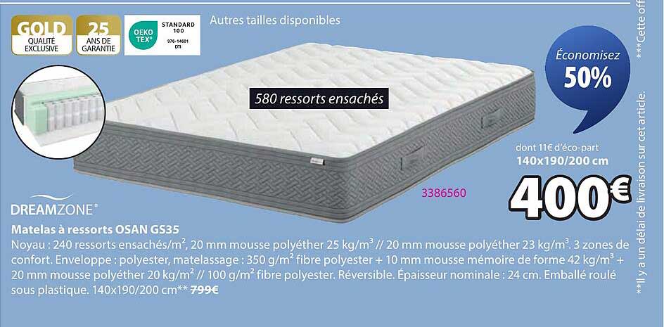 Matelas à ressorts OSAN GS35