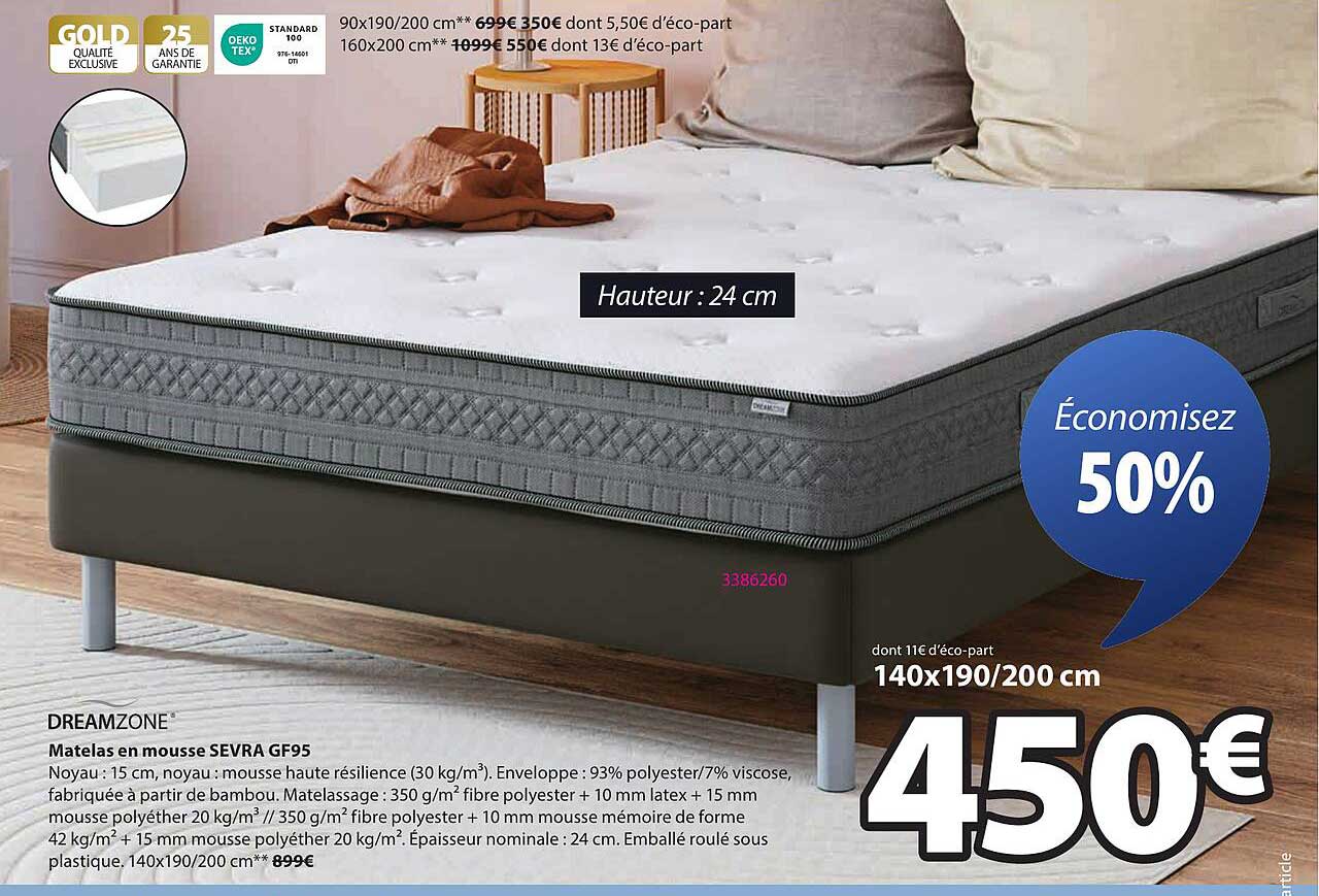 Matelas en mousse SEVRA GF95