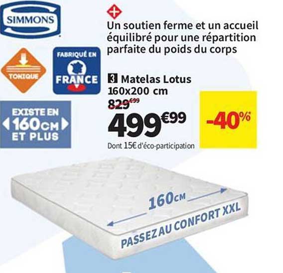 Matelas Lotus 160x200 cm