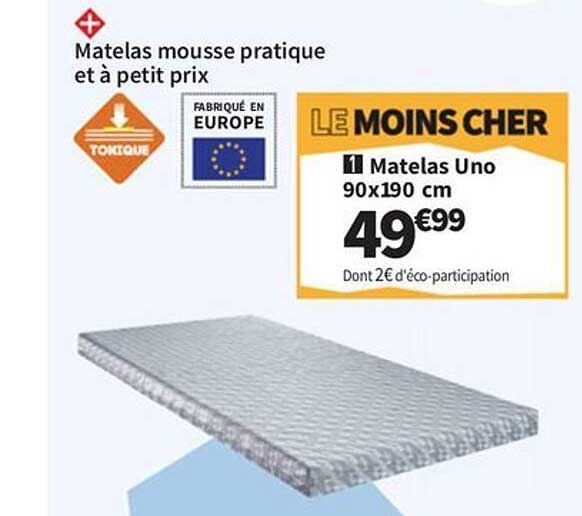 Matelas mousse pratique et à petit prix