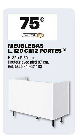 MEUBLE BAS L. 120 CM 2 PORTES