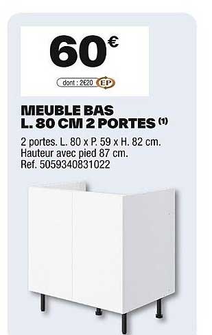 MEUBLE BAS L. 30 CM 2 PORTES