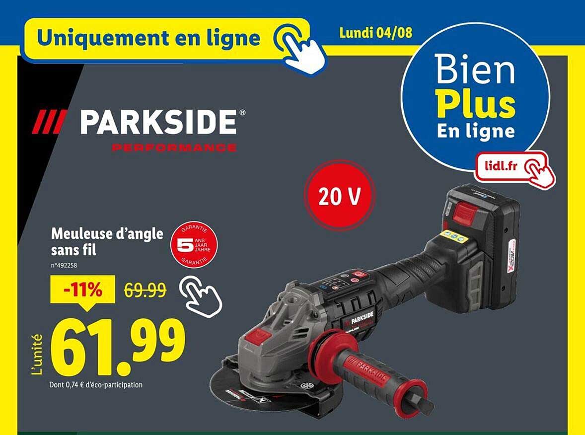 Meuleuse d’angle sans fil