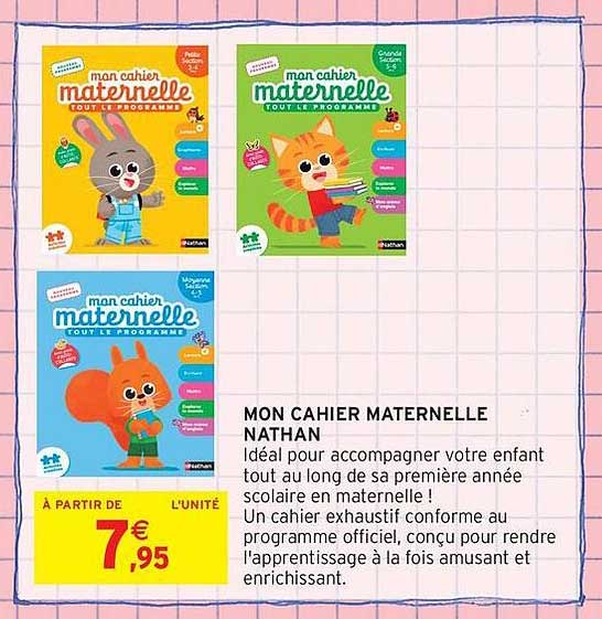 MON CAHIER MATERNELLE NATHAN